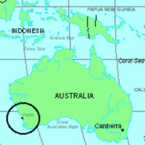 map of the southwest Pacific, including Australia