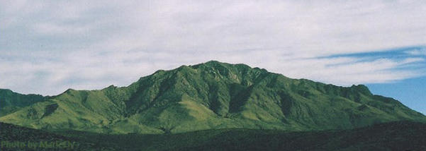 green mountain in the Marfa area of western Texas